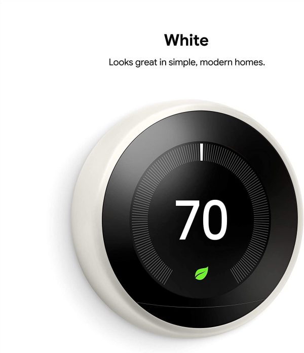 Google Nest Learning Smart Thermostat 3rd Gen White T3017US + elago Wall Plate Cover For Cheap