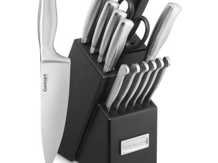 Cuisinart Stainless Steel Hollow Handle 15-Piece Cutlery Knife Block Set Hot on Sale