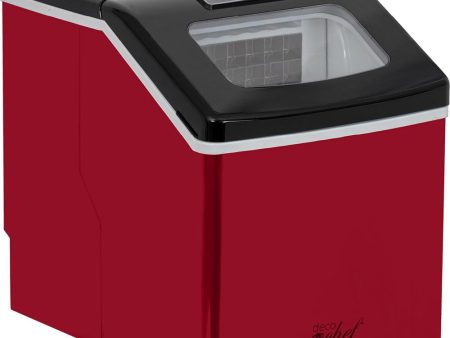 Deco Chef Countertop Portable Ice Maker for Home or Office, 40 lb Day, Red with Black Lid For Sale