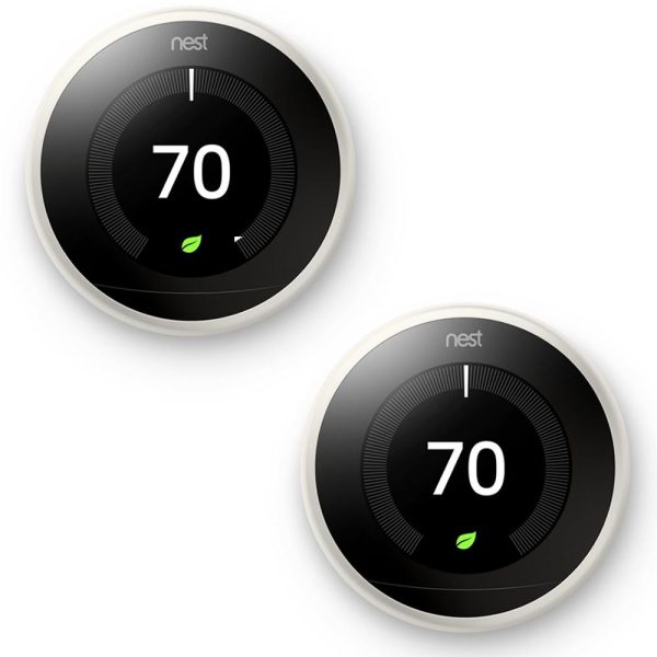 Google Nest Learning Thermostat 3rd Gen White 2 Pack (T3017US) Cheap