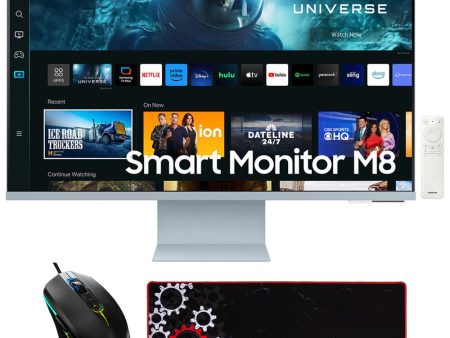 Samsung 32  M80C Smart Monitor 4K UHD w Streaming TV, Daylight Blue +Gaming Mouse Bundle Supply