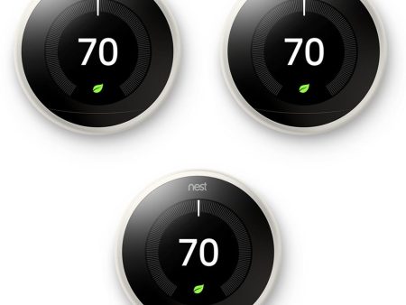 Google Nest Learning Thermostat 3rd Gen White 3 Pack (T3017US) Discount