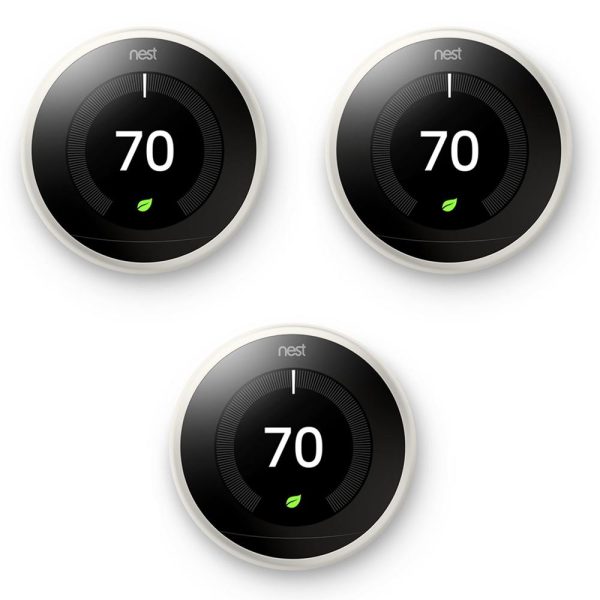 Google Nest Learning Thermostat 3rd Gen White 3 Pack (T3017US) Discount