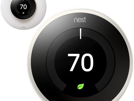 Google Nest Learning Smart Thermostat 3rd Gen White T3017US + elago Wall Plate Cover For Cheap